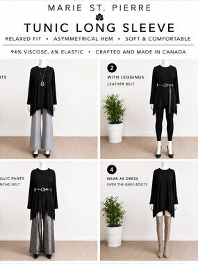 Maison Marie Saint Pierre Black Asymmetrical Tunic | Made in Canada